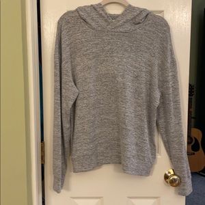 Brand new, gray, hooded lightweight sweater